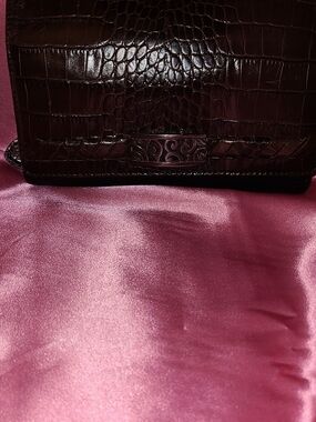 Brighton Dark Brown Croc-Embossed Clutch